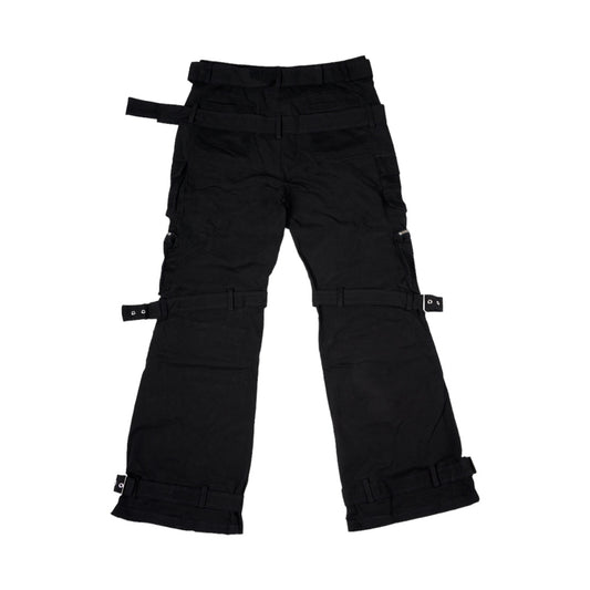 Double Belt Multi-Pocket Pants (Black)
